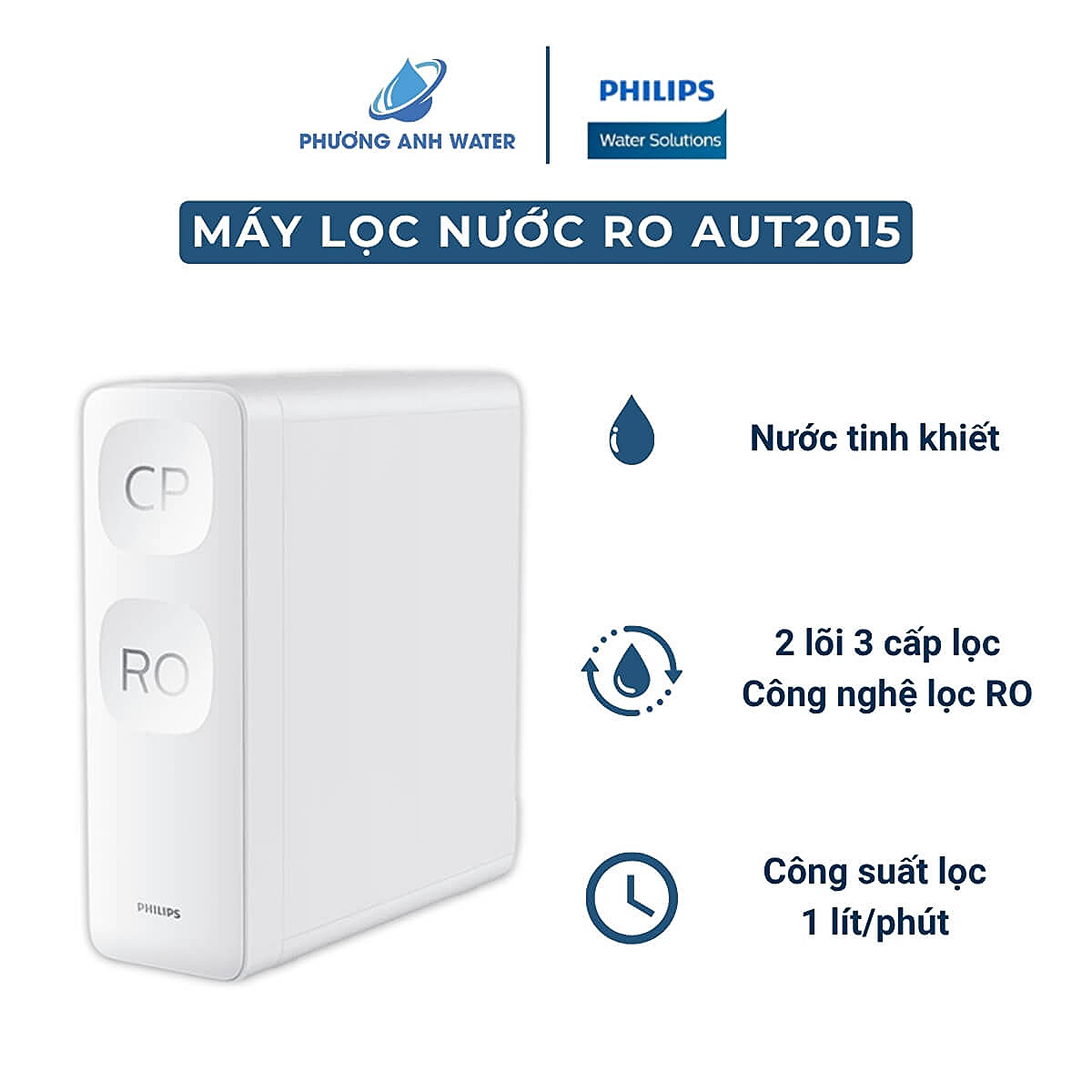 Máy lọc nước RO Philips AUT2015/74 để gầm 2 lõi