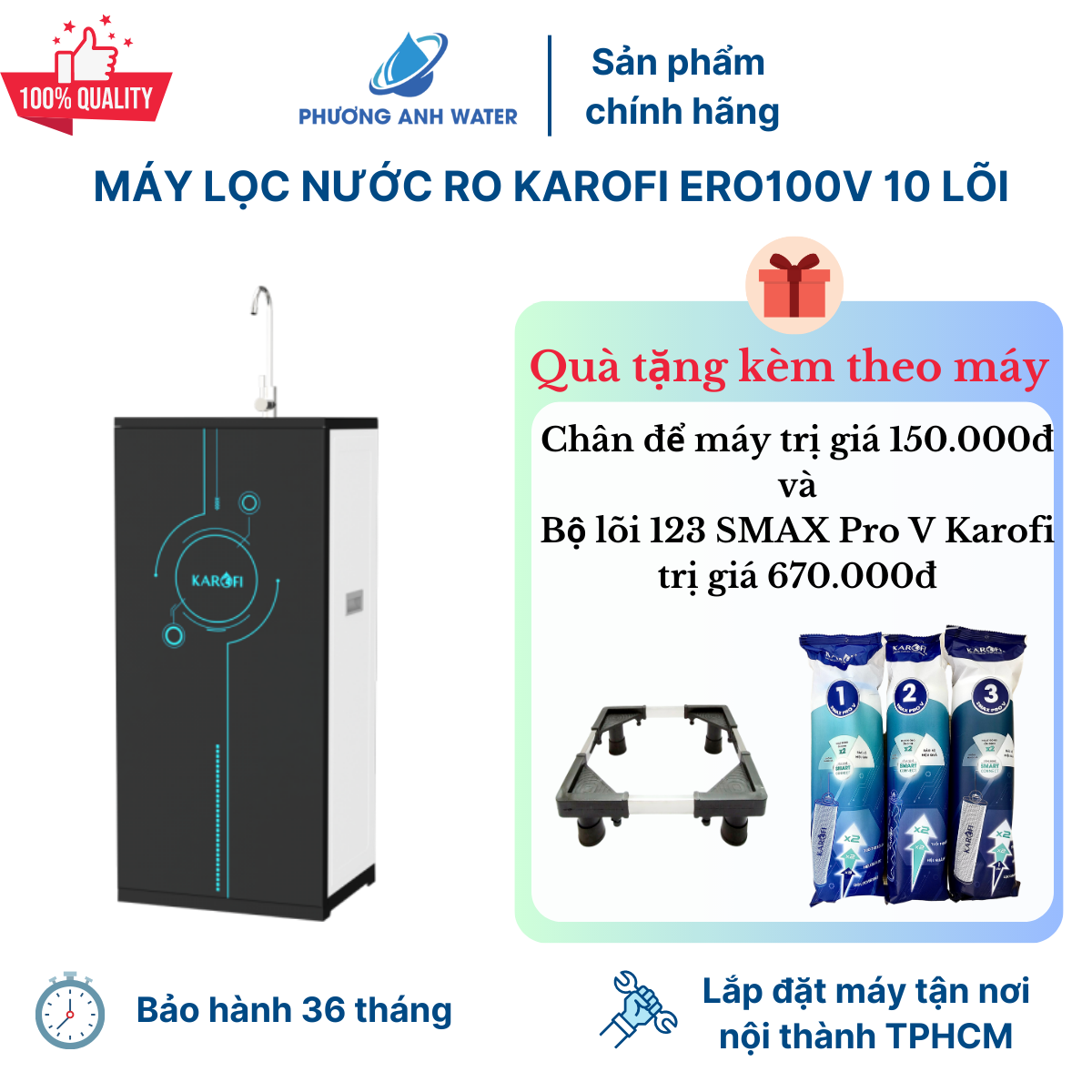 Máy lọc nước RO Karofi ERO100V 10 lõi