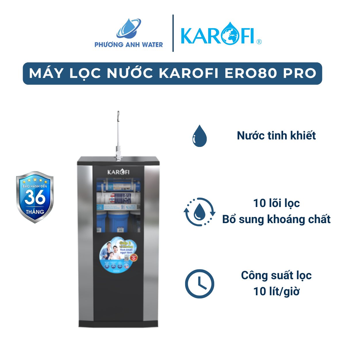 Máy lọc nước RO Karofi ERO80 PRO 10 lõi