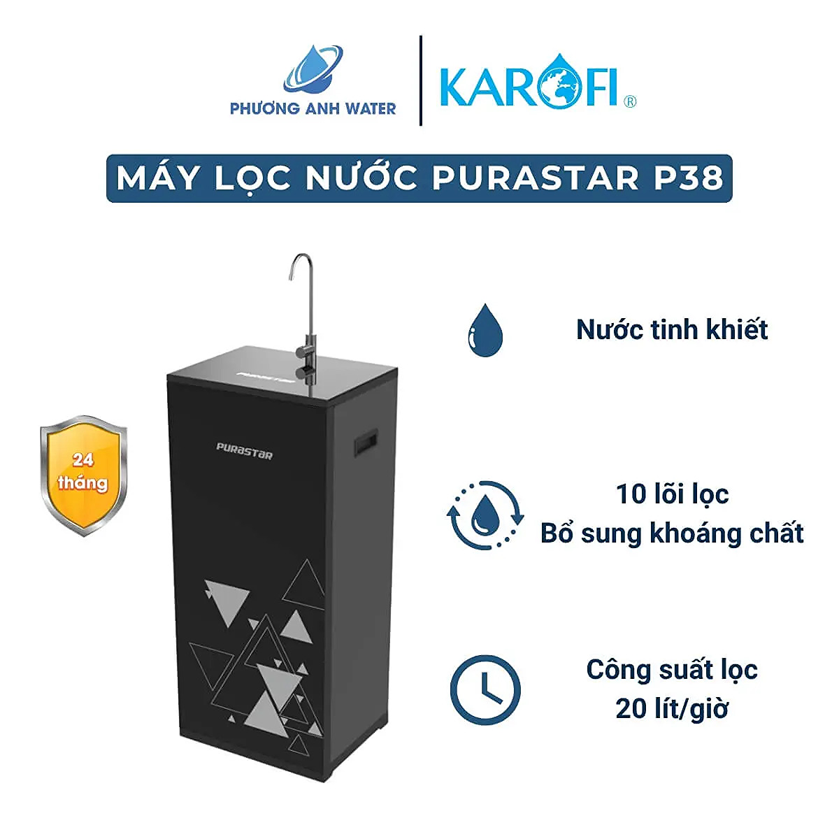 Máy lọc nước RO Karofi Purastar P38 10 lõi