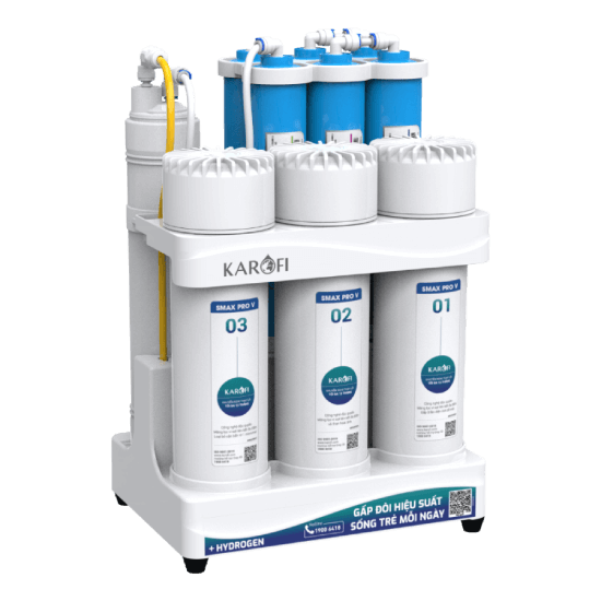 Máy lọc nước RO Karofi KAQ-U03 PRO để gầm 10 lõi