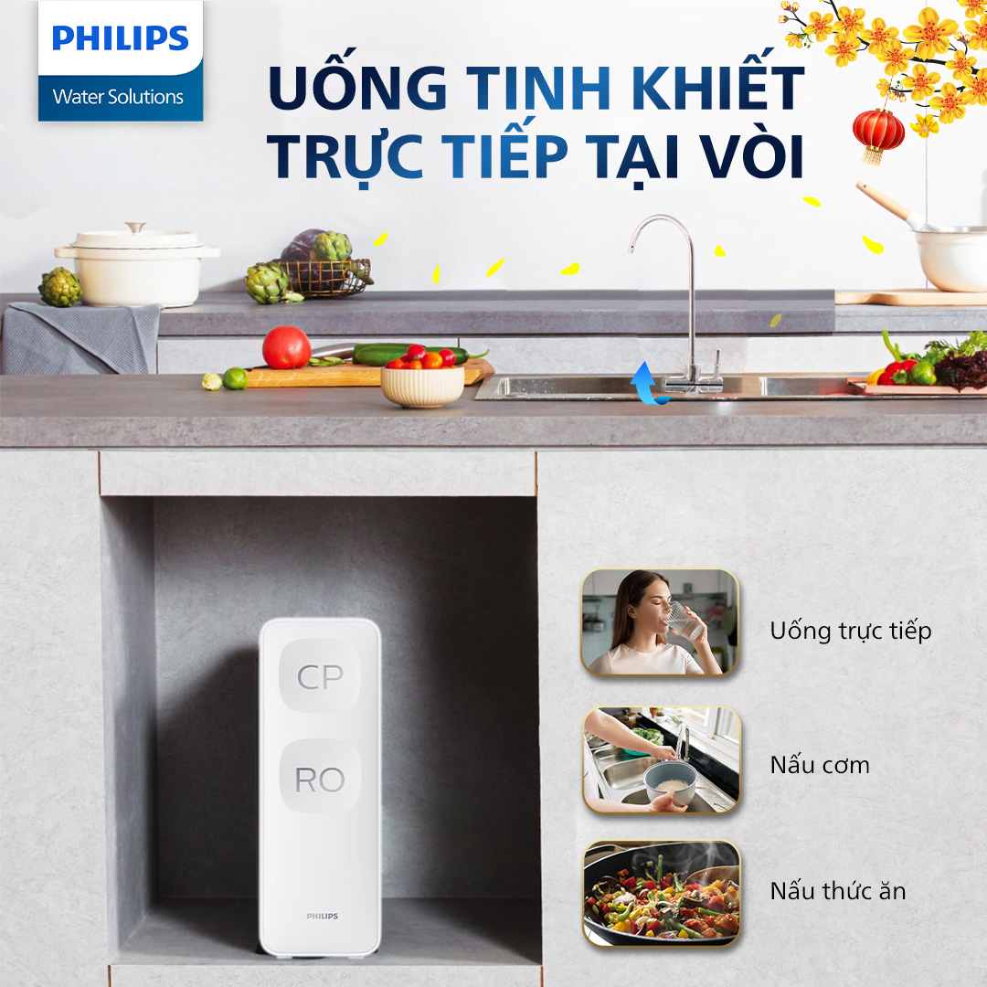 Máy lọc nước RO Philips AUT2015/74 để gầm 2 lõi