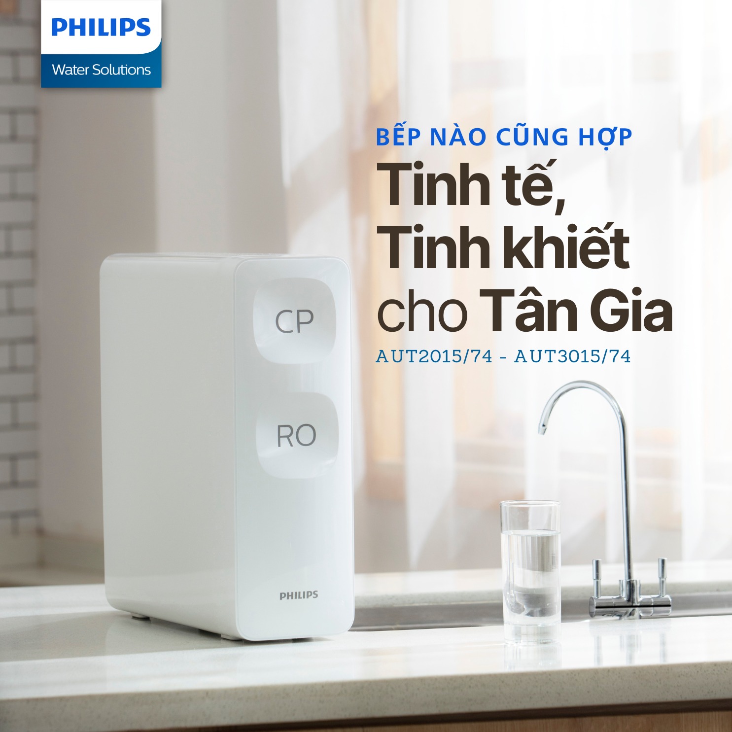 Máy lọc nước RO Philips AUT3015/74 để gầm 2 lõi
