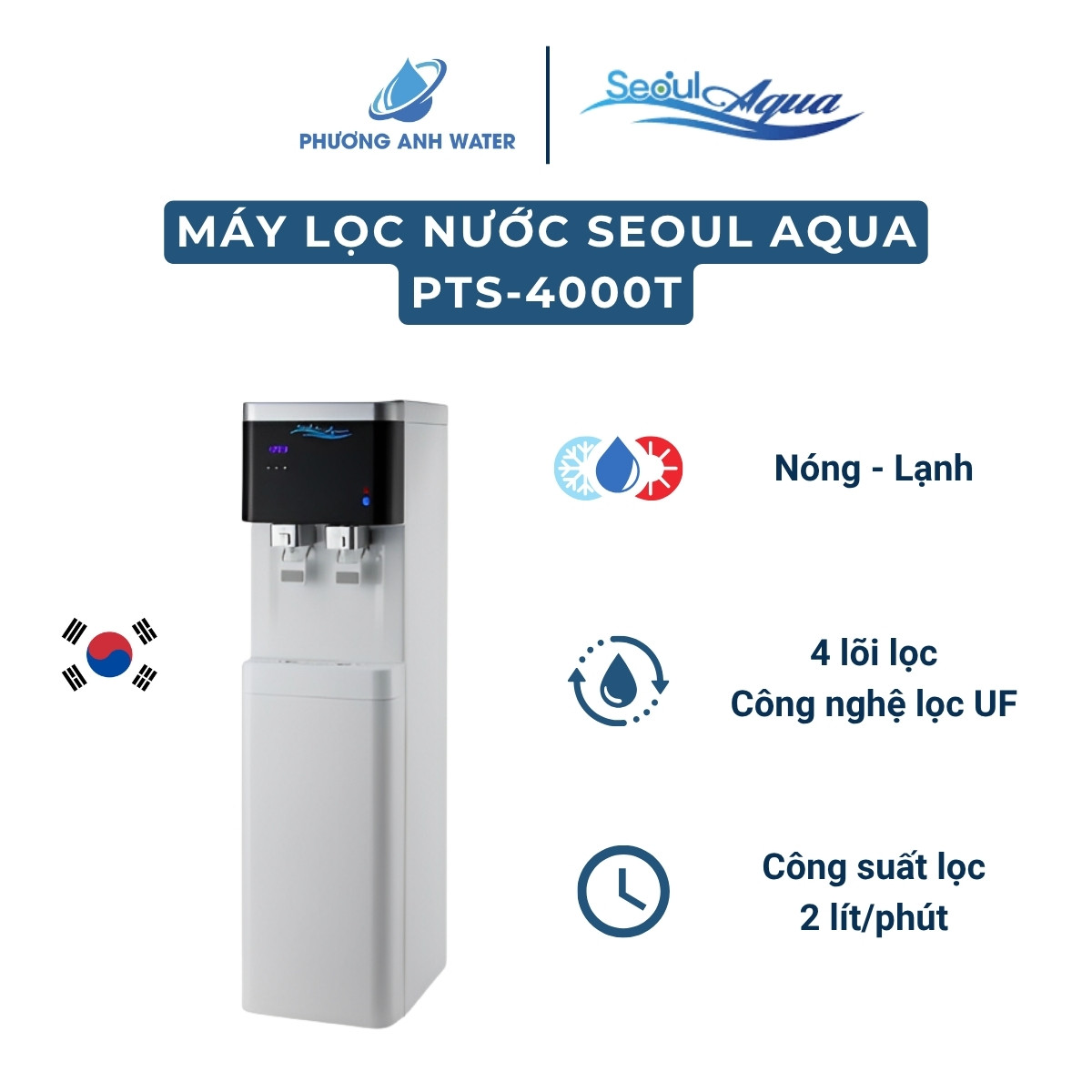 Máy lọc nước nóng lạnh Seoul Aqua PTS-4000T 4 lõi