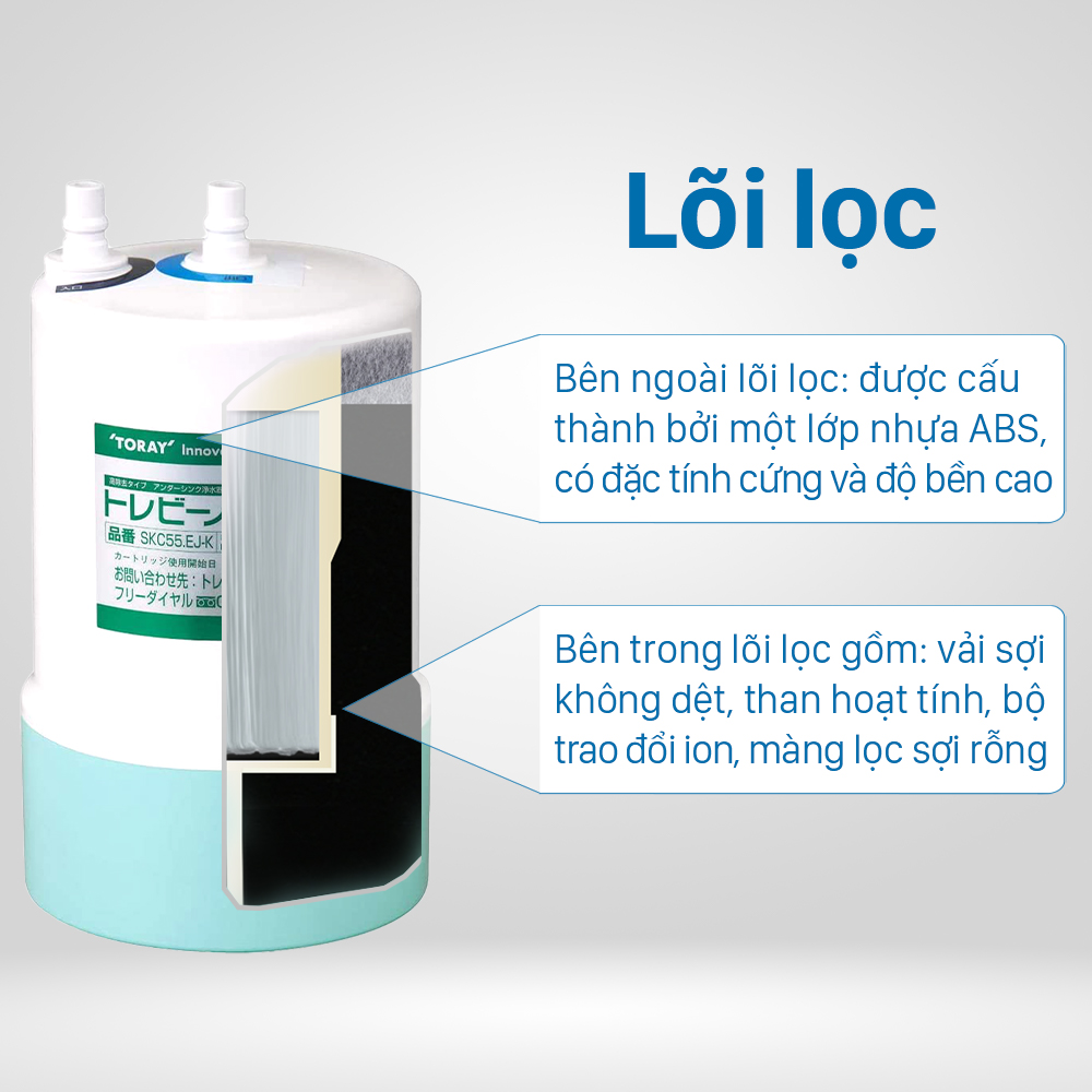 Máy lọc nước Torayvino SK55EJ-K-3SET để gầm