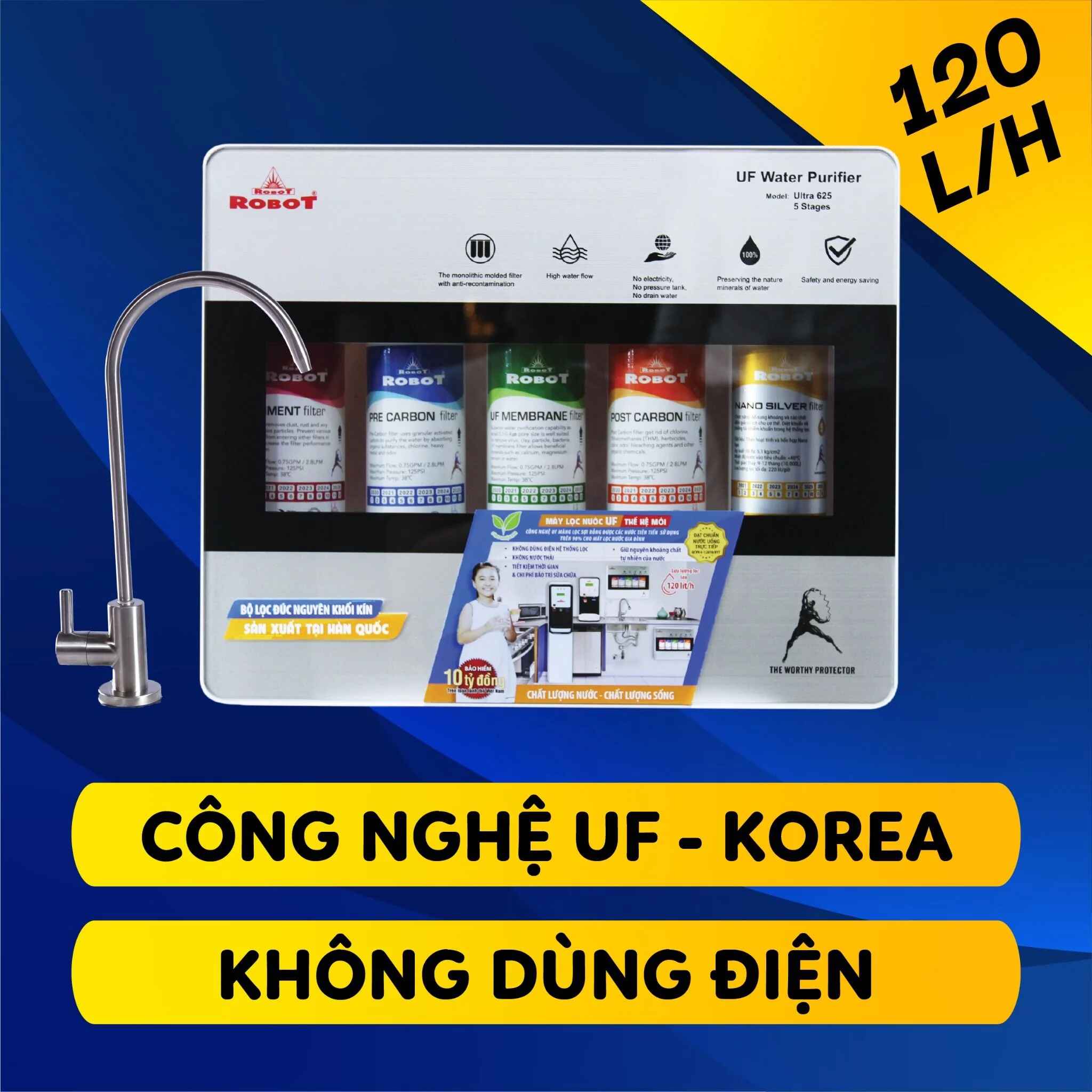 Máy lọc nước UF Robot ULTRA 625 treo tường