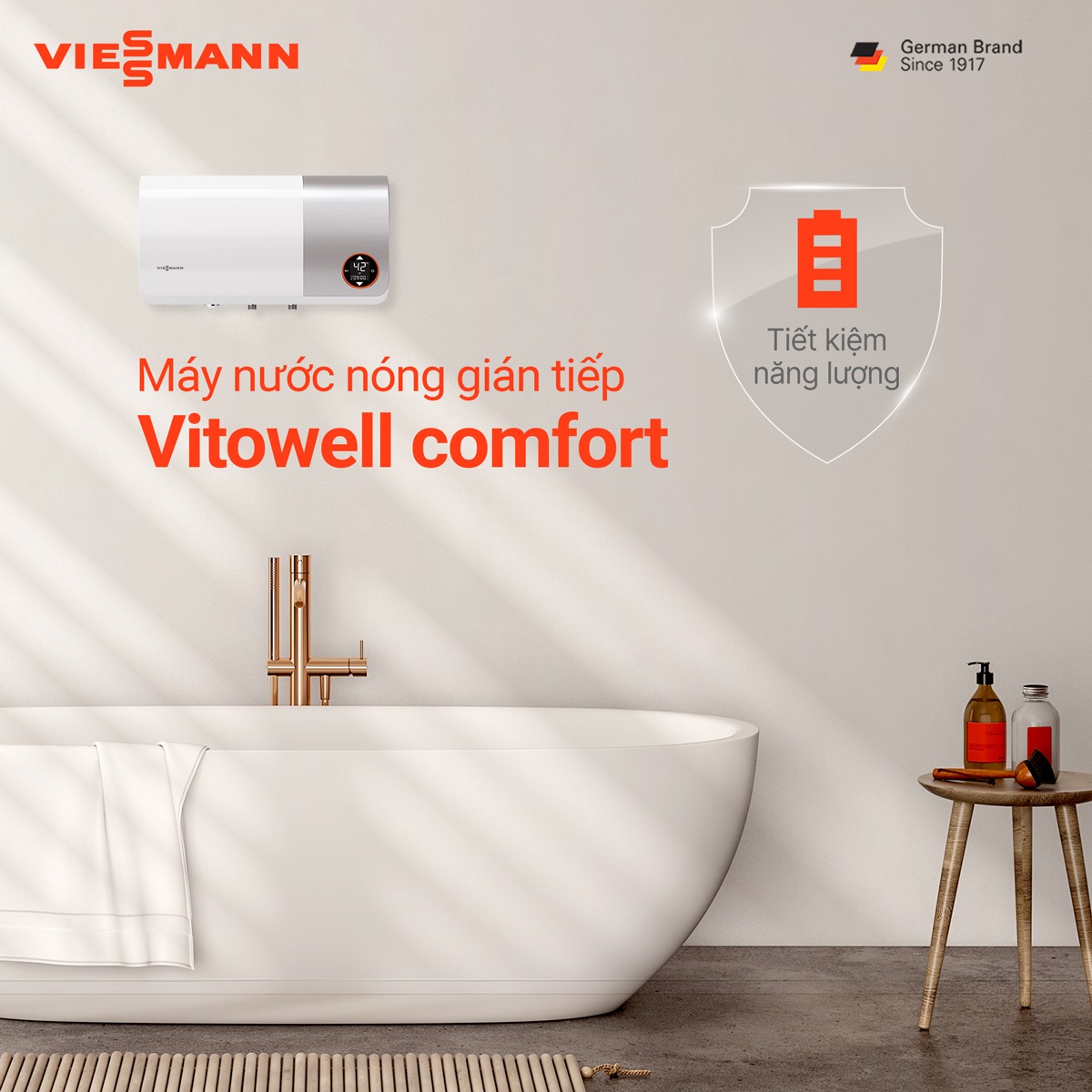 Máy nước nóng gián tiếp Vitowell Comfort Deluxe D2 S30 2,5kW-VN