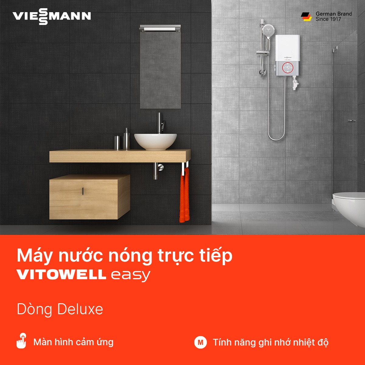 Máy nước nóng trực tiếp Vitowell easy Deluxe D1 45P-V có bơm