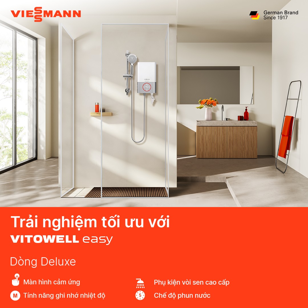 Máy nước nóng trực tiếp Vitowell easy Deluxe D1 45-V không bơm