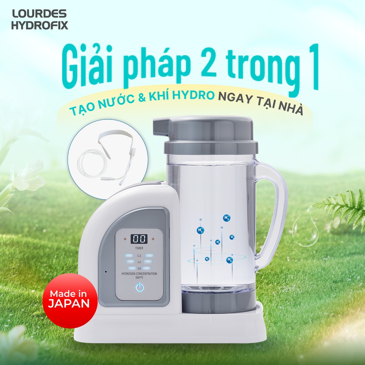 Máy tạo nước và khí Hydro Lourdes Hydrofix (Superior Edition)