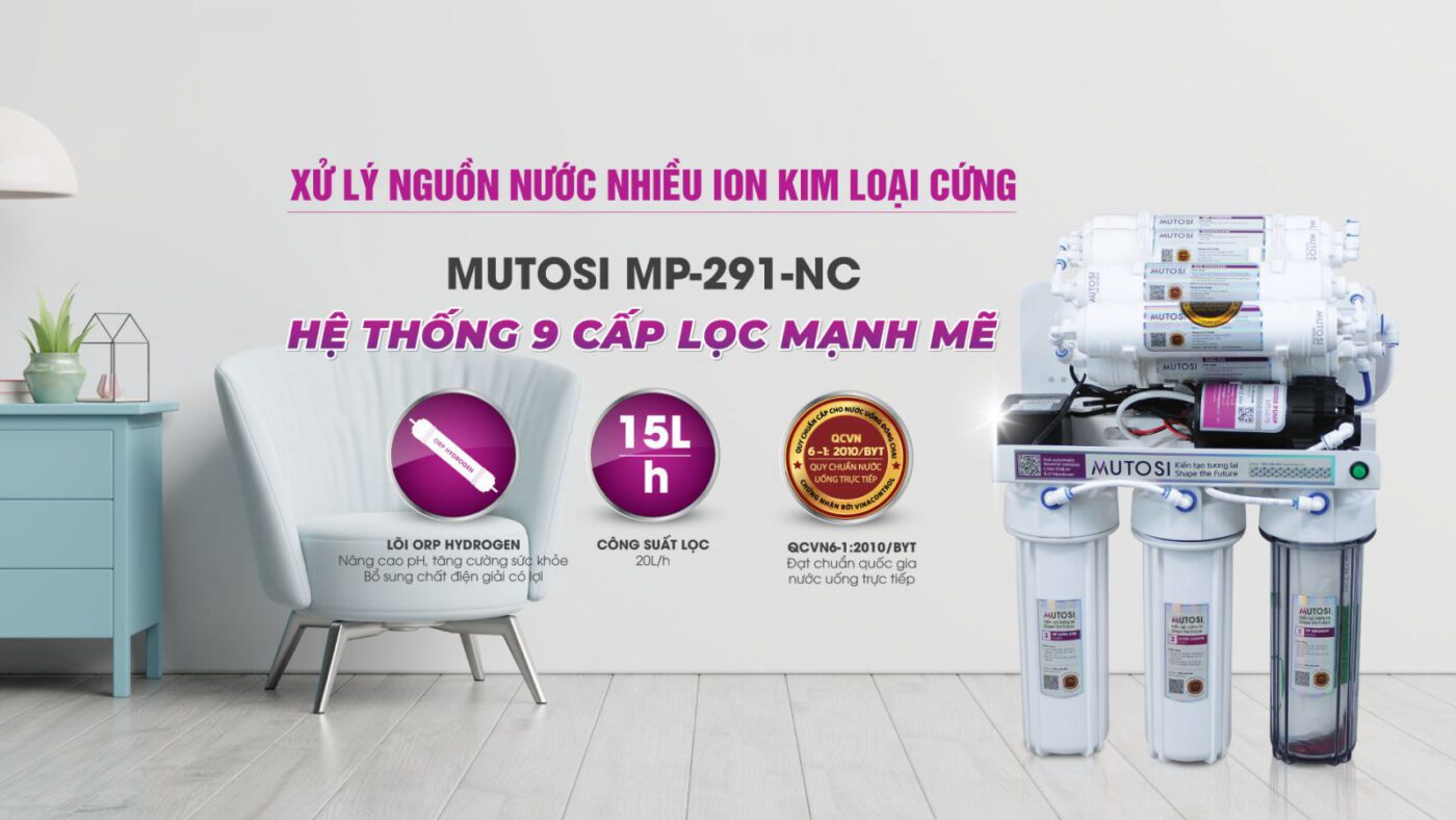Máy lọc nước RO để gầm Mutosi MP-291
