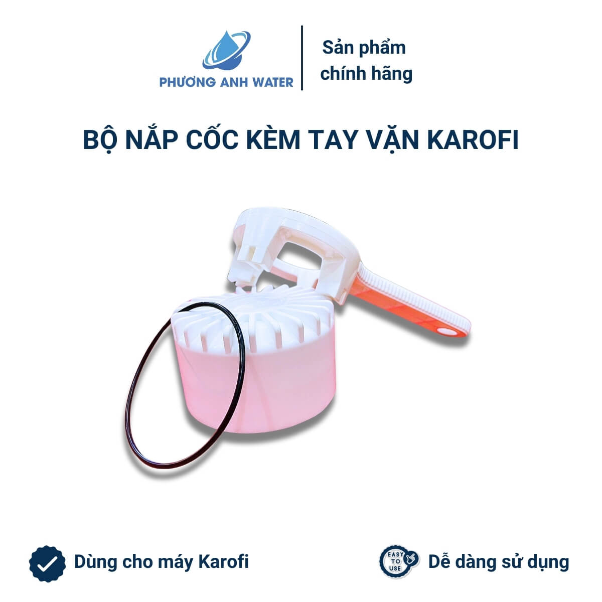 Khóa vặn cốc, nắp cốc và cốc lọc chính hãng Karofi