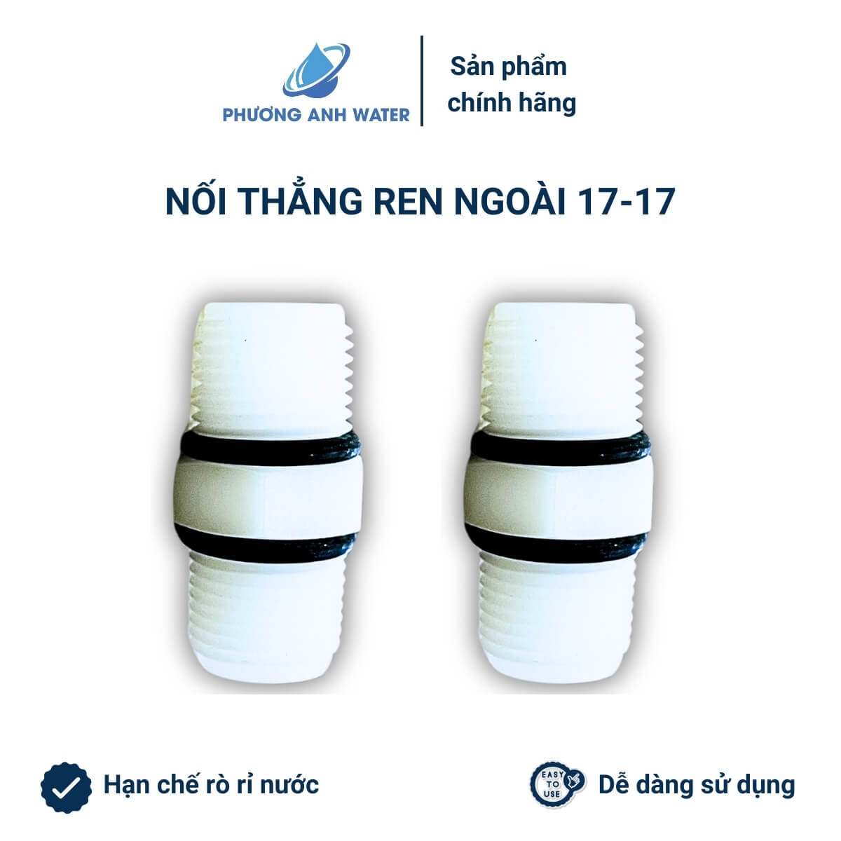 Cút thẳng 2 đầu ren ngoài 17-17 cho máy lọc nước