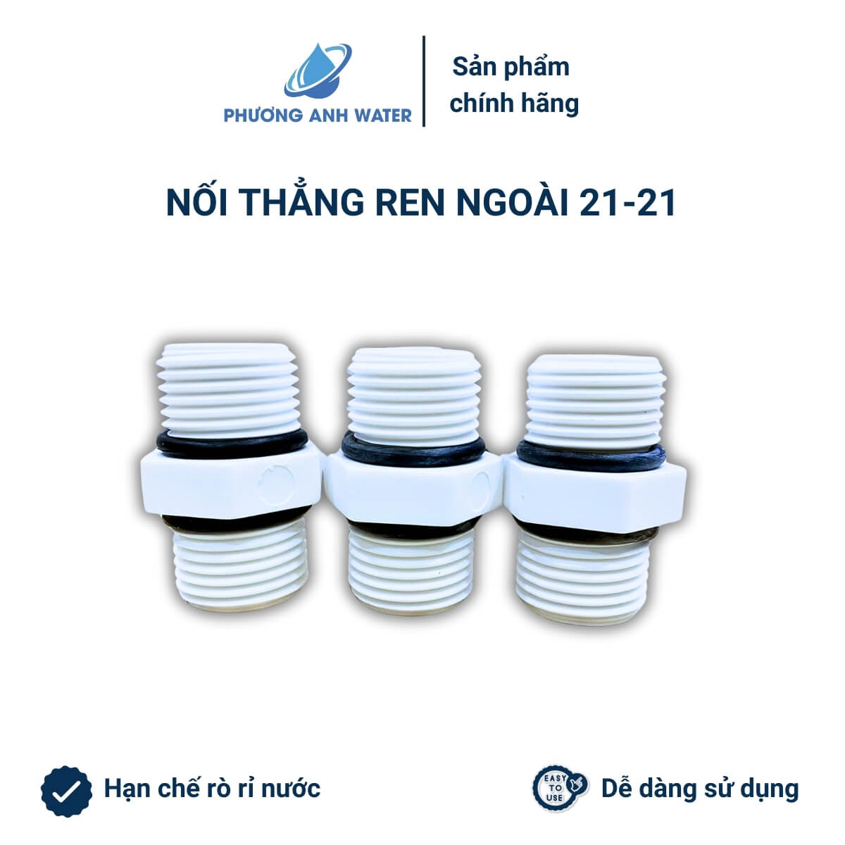 Cút thẳng ren ngoài 2 đầu 21-21 cho máy lọc nước
