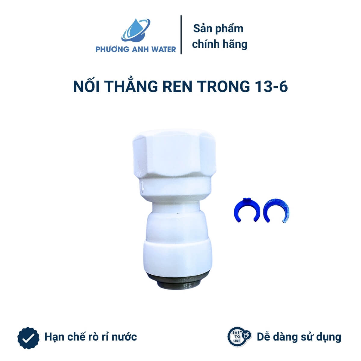 Cút thẳng ren trong nối nhanh ra dây phi 6 và phi 10