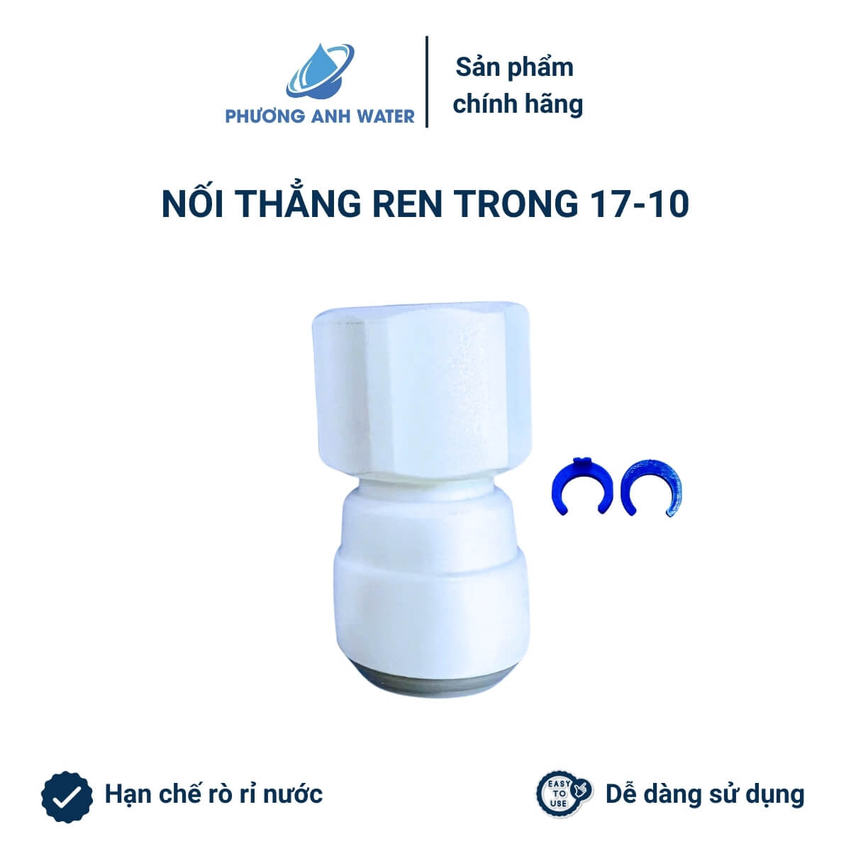 Cút thẳng ren trong nối nhanh ra dây phi 6 và phi 10