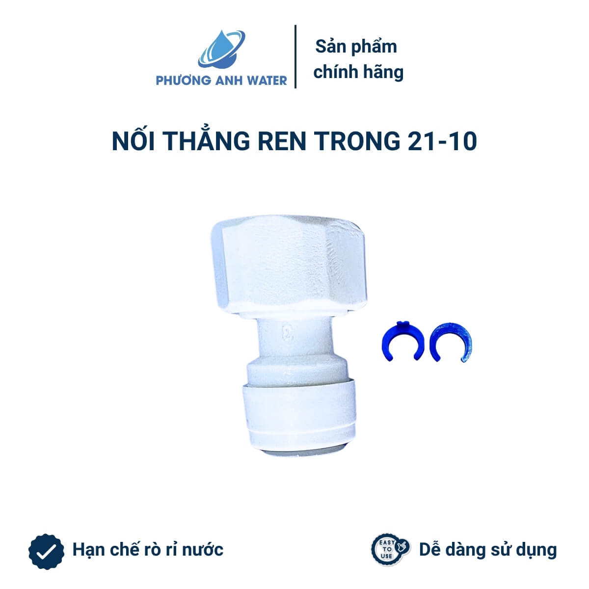 Cút thẳng ren trong nối nhanh ra dây phi 6 và phi 10