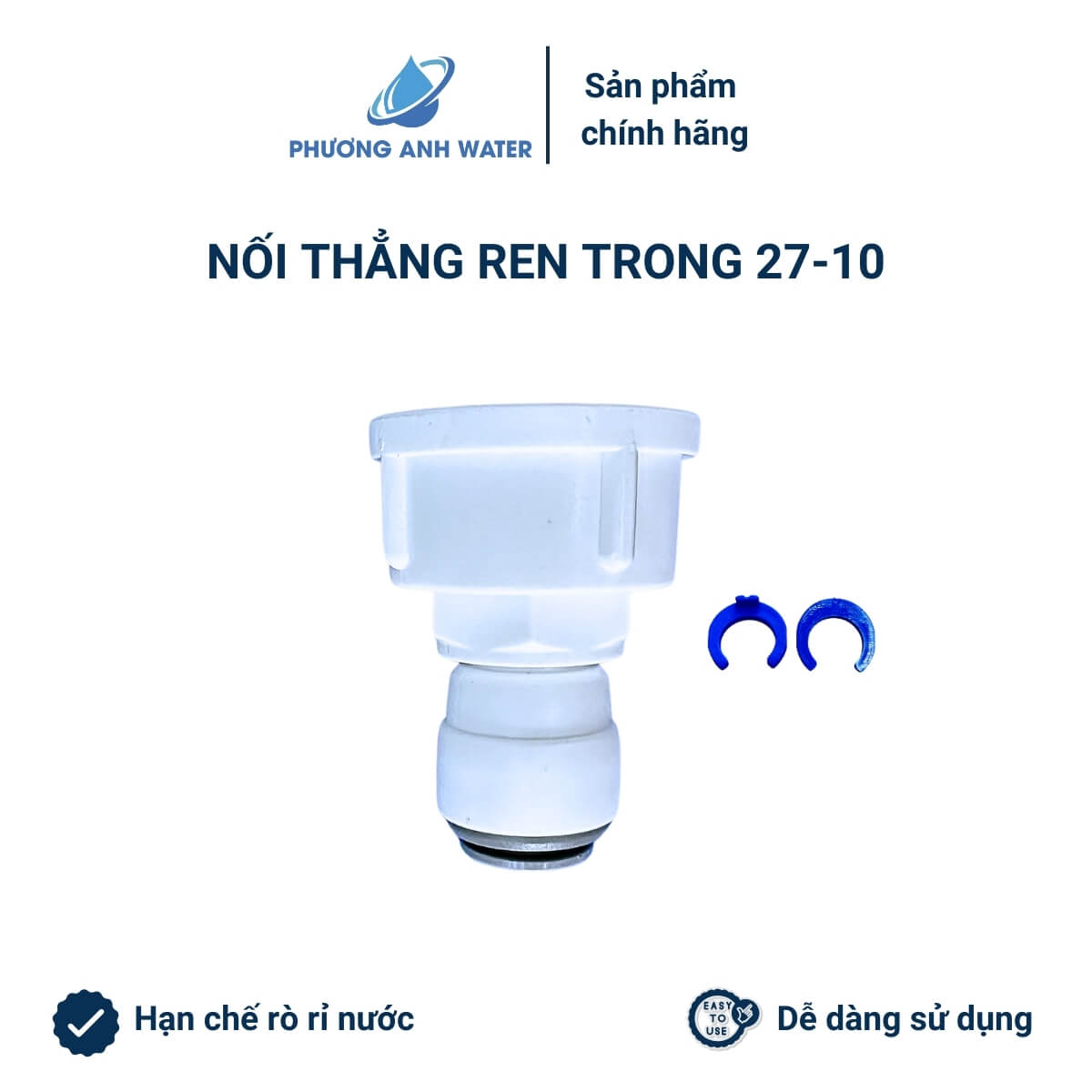 Cút thẳng ren trong nối nhanh ra dây phi 6 và phi 10