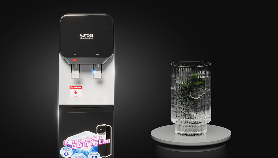 Cây nước nóng lạnh hút bình Mutosi MD-250BK