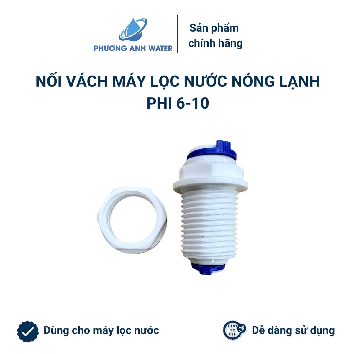 Nút cấp nước - vách ngăn ren nối nhanh dạng thẳng