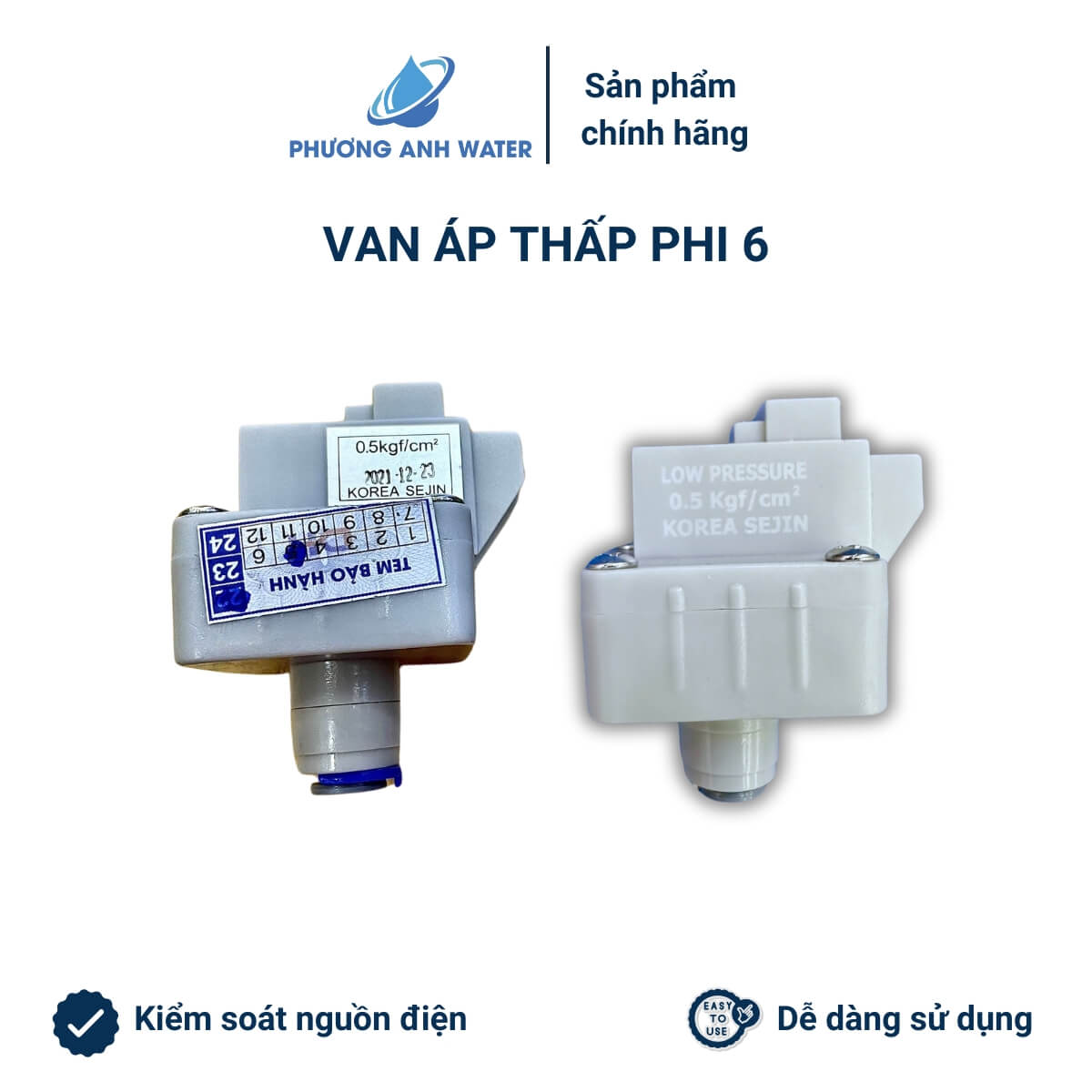 [Kèm dây điện] Van áp thấp nối nhanh phi 6 máy lọc nước