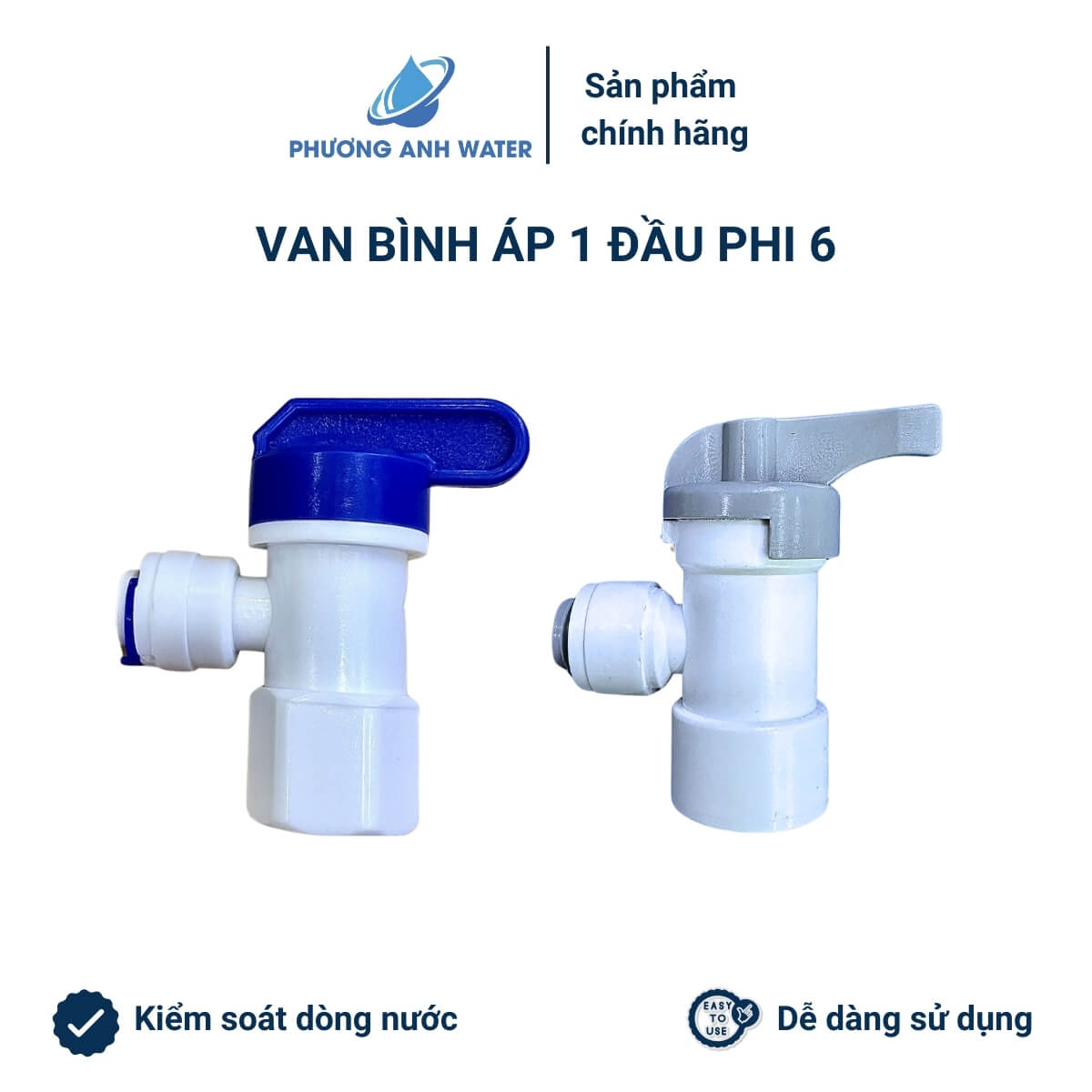 Van bình áp nối nhanh ra dây 6 cho máy lọc nước