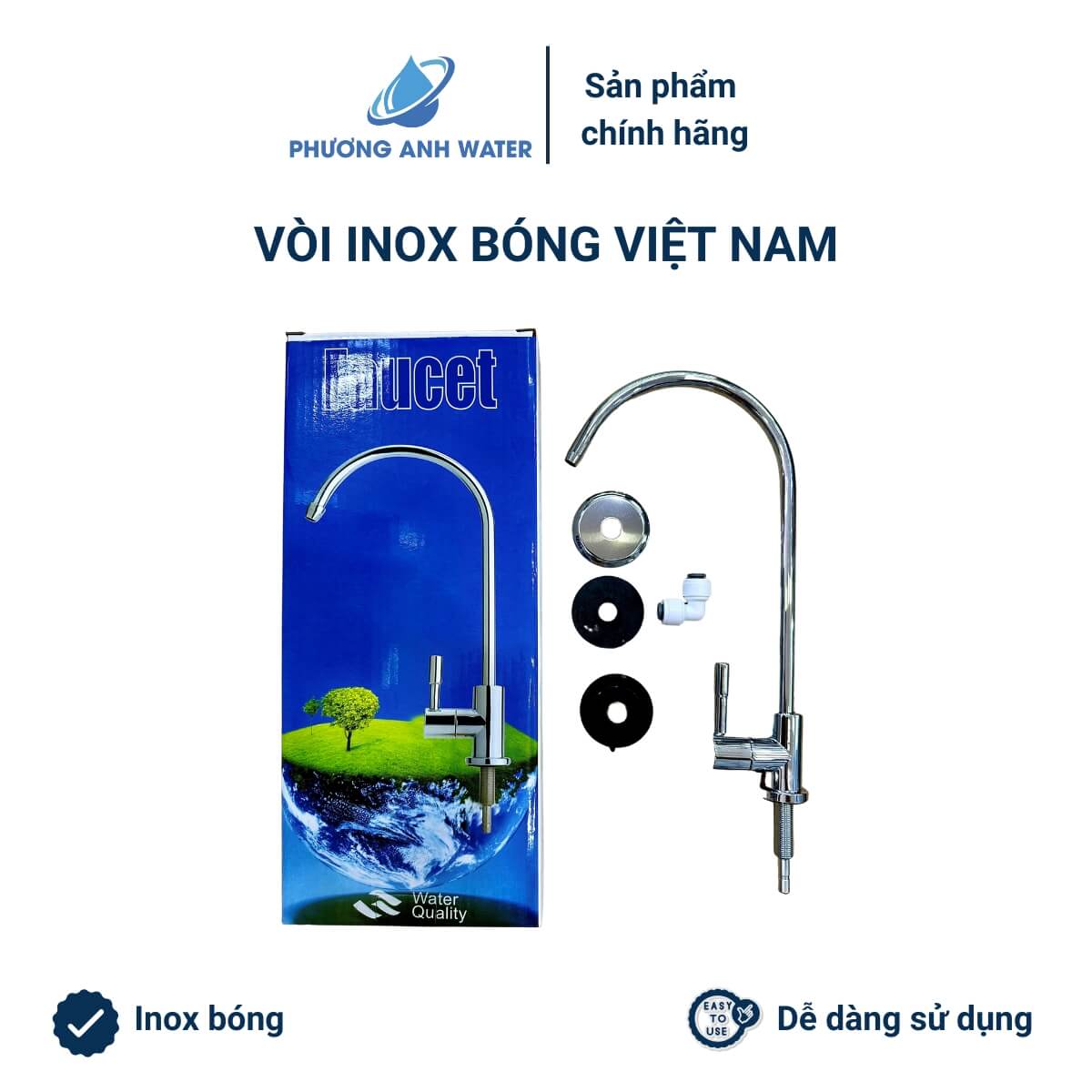 Vòi gạt inox nối nhanh Việt Nam cho máy lọc nước