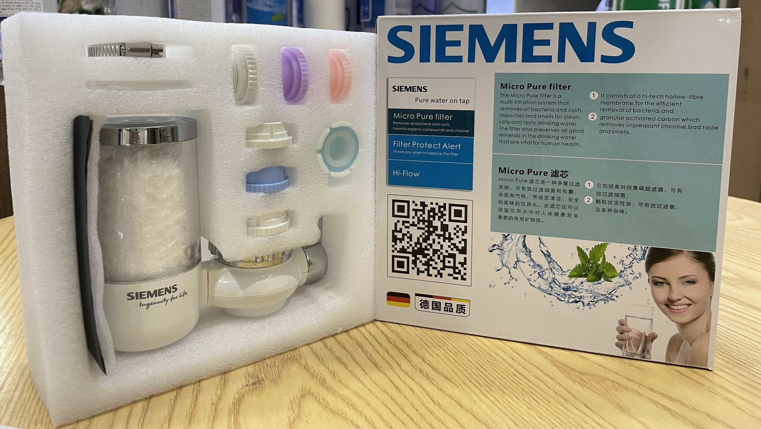 Máy lọc nước tại vòi Siemens với lõi lọc Ceramic