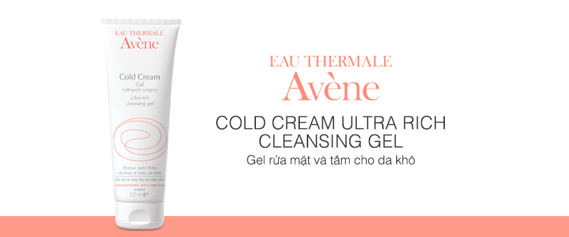 Gel rửa mặt và tắm cho da khô Avène Cold Cream Ultra Rich Cleansing Gel