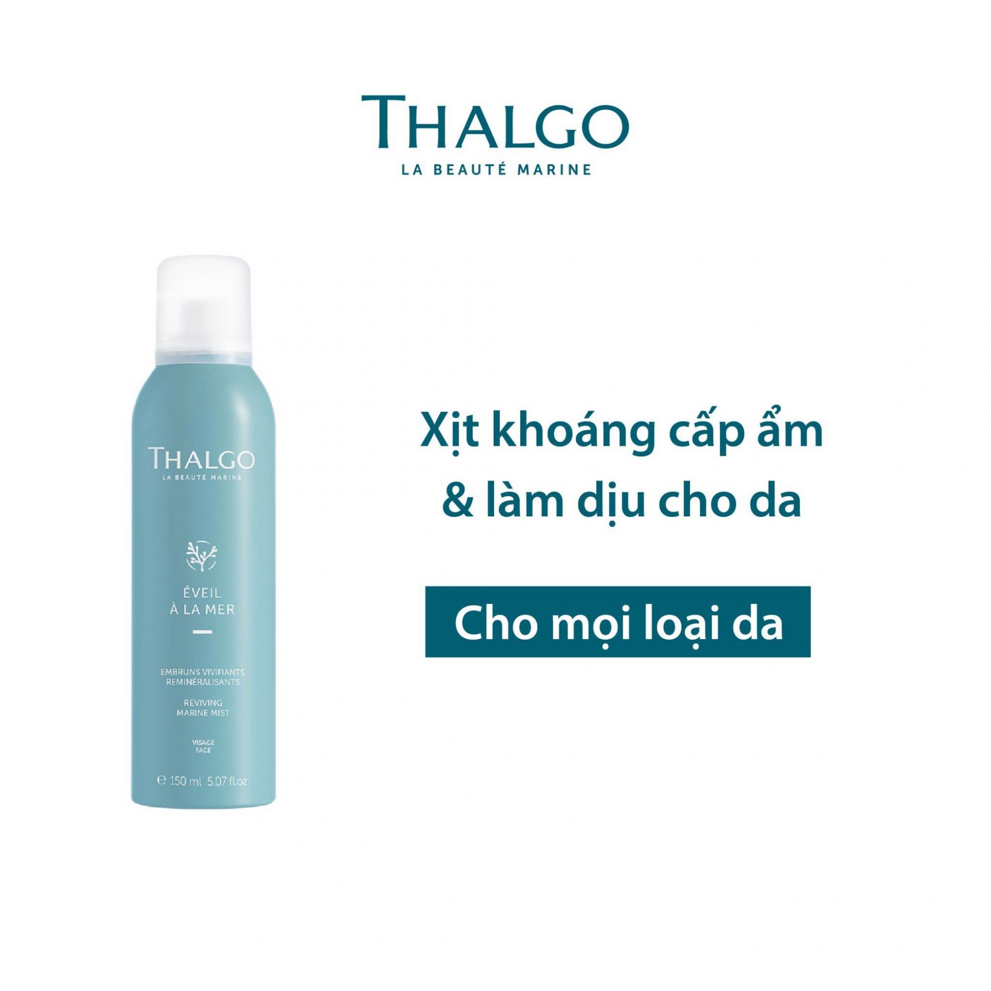 Xịt khoáng nước biển cấp nước và làm dịu da tức thì Thalgo Reviving Marine Mist