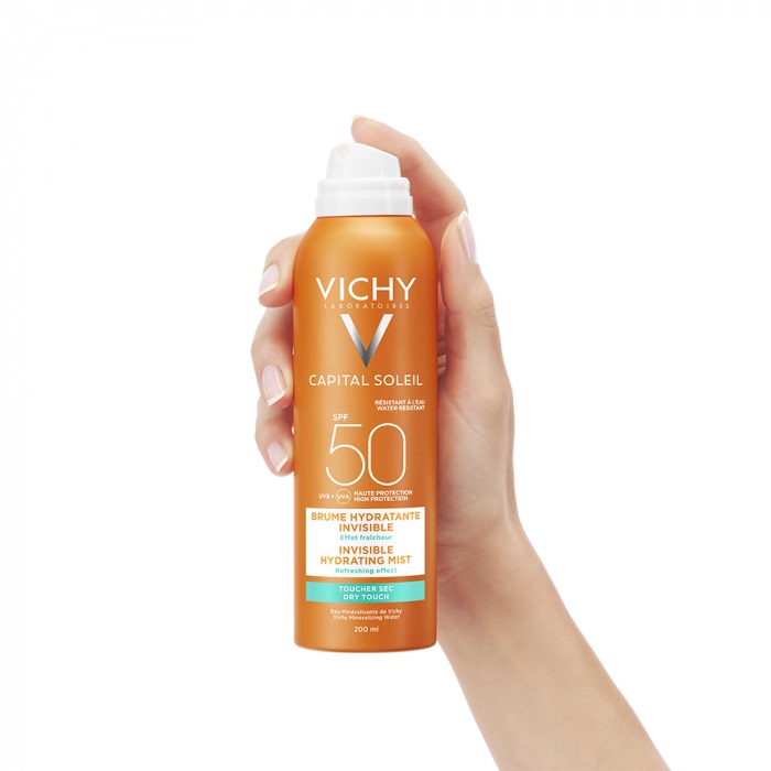 Kem chống nắng toàn thân dạng xịt Vichy Idéal Soleil Invisible hydrating mist SPF50