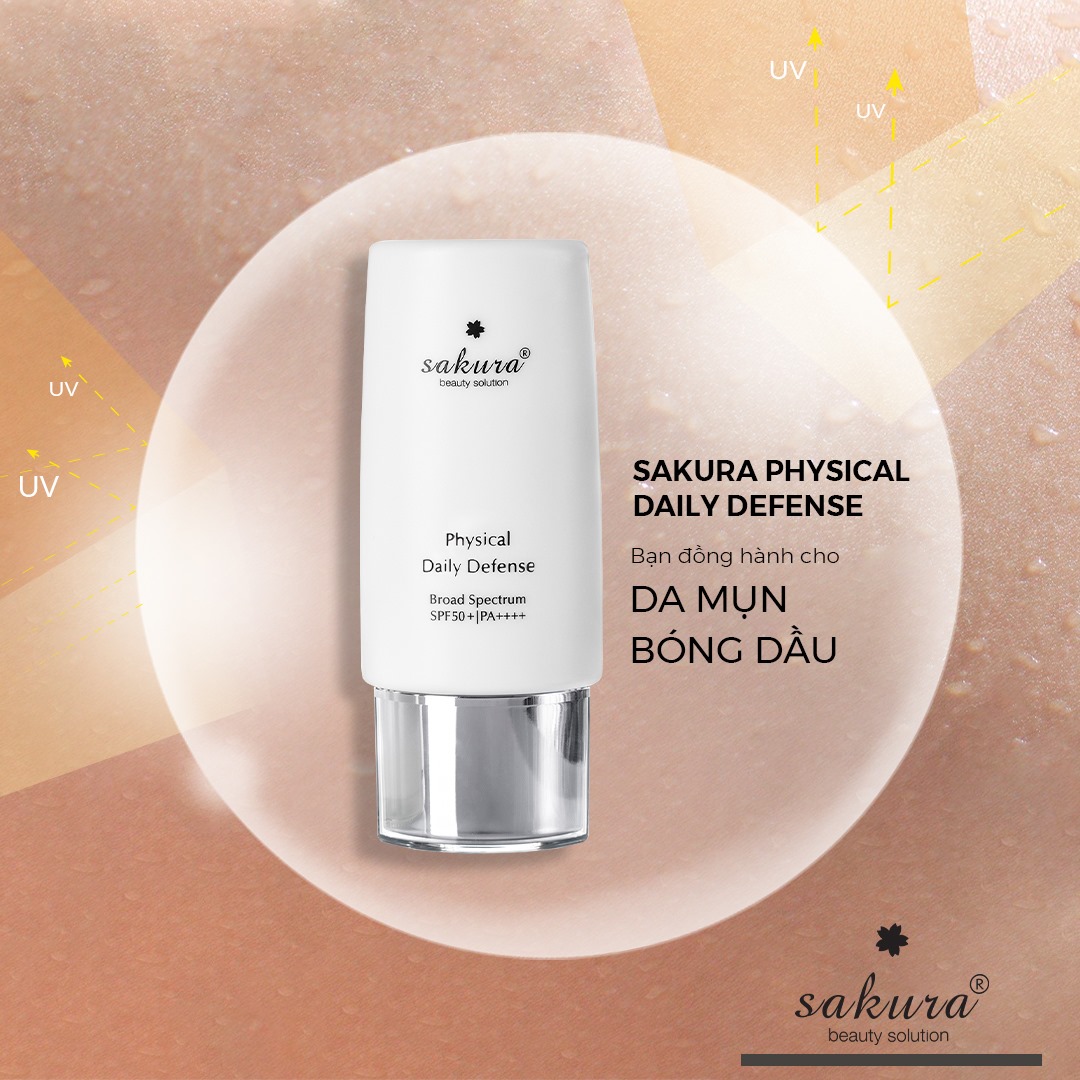 Kem Chống nắng vật lý Sakura Daily Defense SPF 50 PA+ | Sakurayama Beauty & Spa