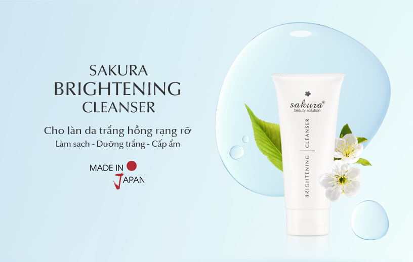 Sữa rửa mặt dưỡng trắng da, chống lão hóa Sakura Brightening Cleanser