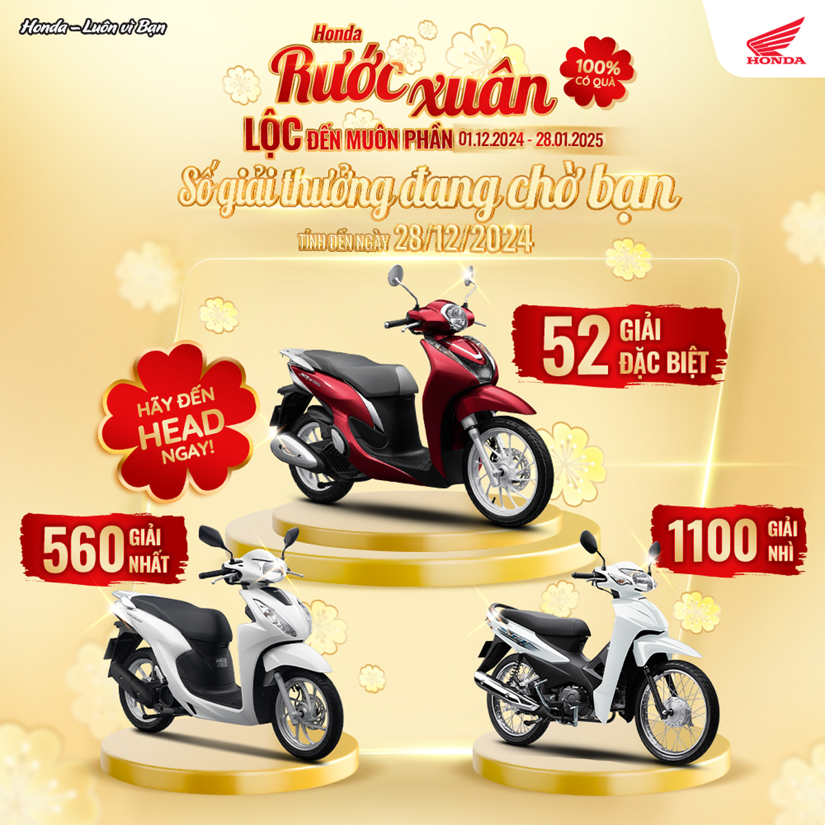 HONDA RƯỚC XUÂN- SỐ GIẢI THƯỞNG CÒN ĐANG CHỜ BẠN RINH VỀ