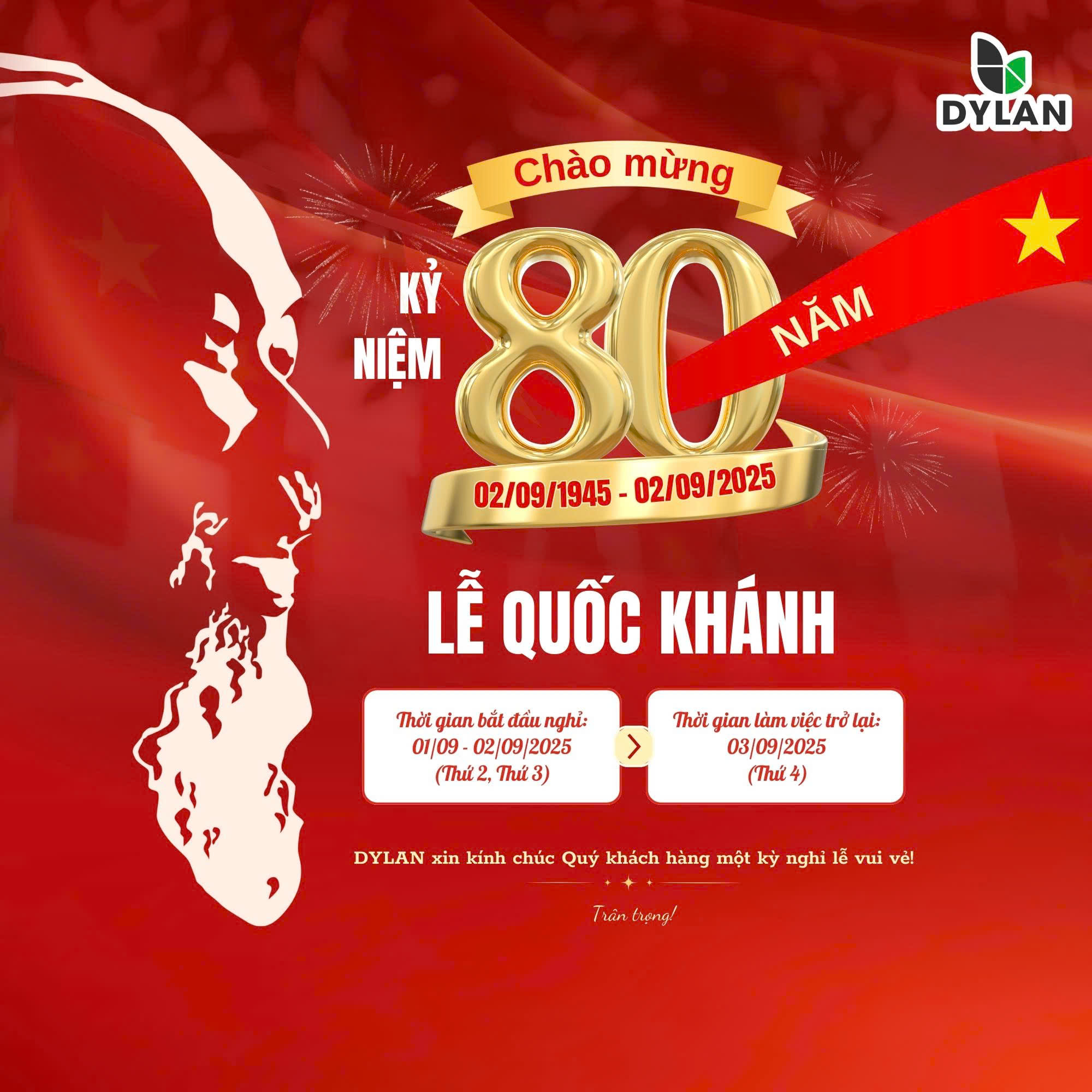 DYLAN THÔNG BÁO LỊCH NGHỈ LỄ 2/9/2025