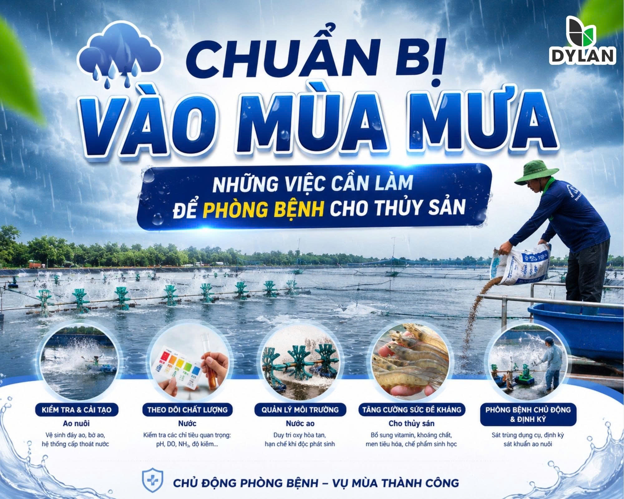 Chuẩn Bị Vào Mùa Mưa – Những Việc Cần Làm Để Phòng Bệnh Cho Thủy Sản