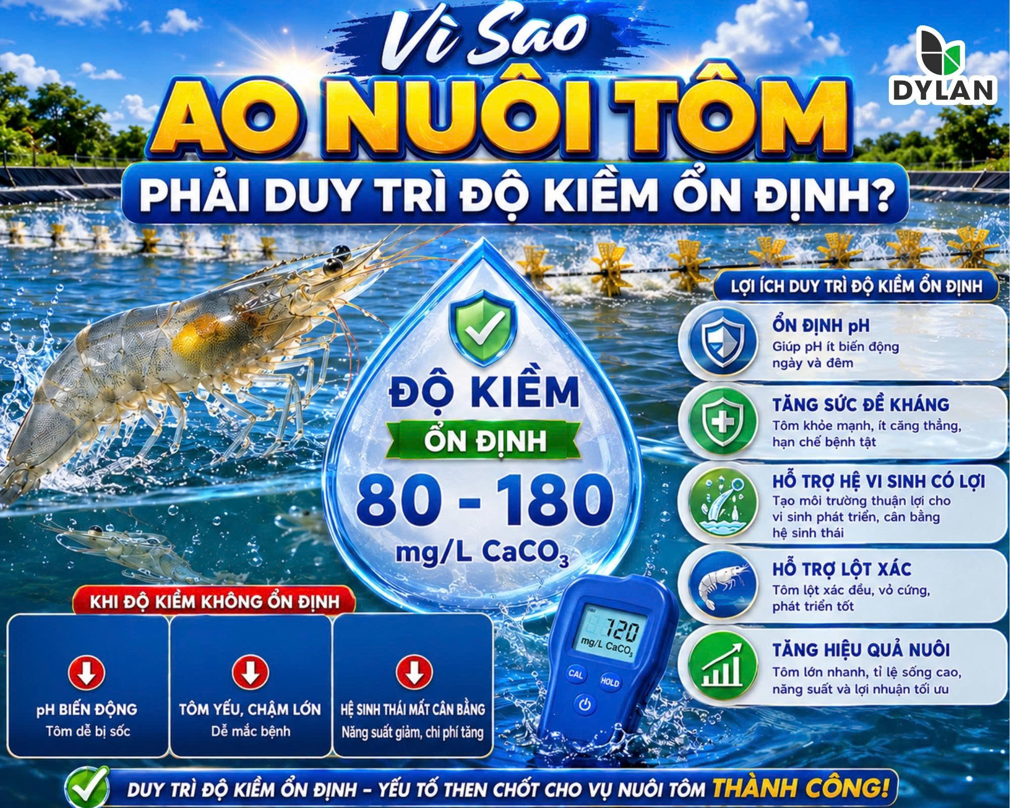Vì Sao Ao Nuôi Tôm Phải Duy Trì Độ Kiềm Ổn Định?