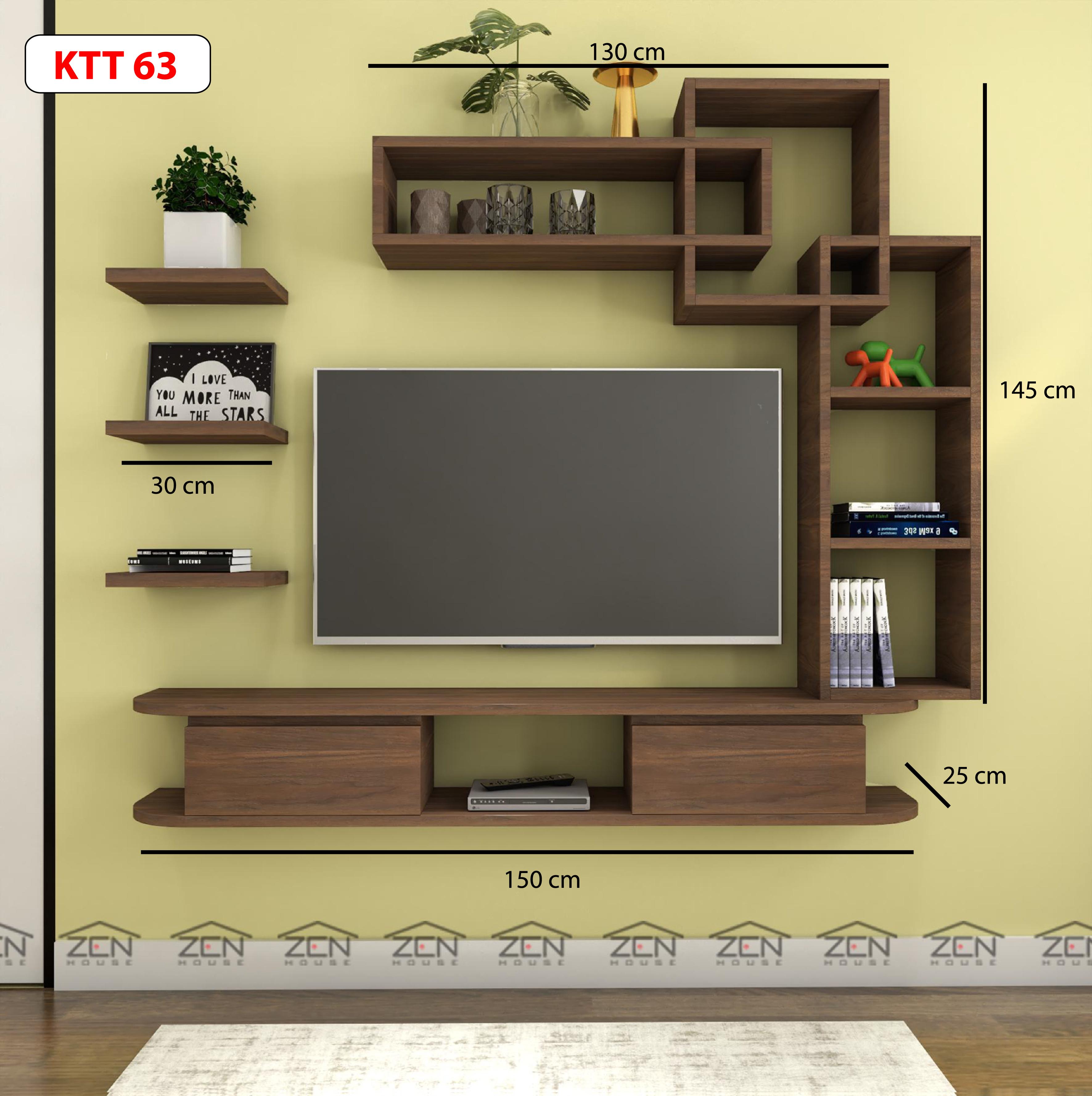 Kệ Tivi Treo Tường KTT 63: Kệ Tivi Treo Tường KTT 63 được thiết kế với kiểu dáng đẹp mắt và sang trọng, giúp không gian sống của bạn trở nên tinh tế hơn. Sản phẩm chất lượng cao được sử dụng để đảm bảo sự bền vững và độ an toàn. Hãy khám phá hình ảnh về sản phẩm và chọn lựa một món đồ nội thất thực sự tuyệt vời cho ngôi nhà của bạn.