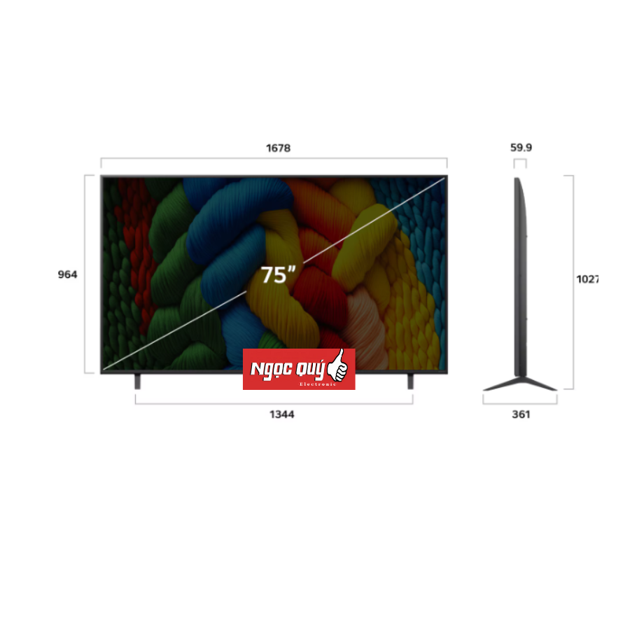 Smart Tivi NanoCell LG 4K 75 inch 75NANO80ASA Model 2025 Chính Hãng