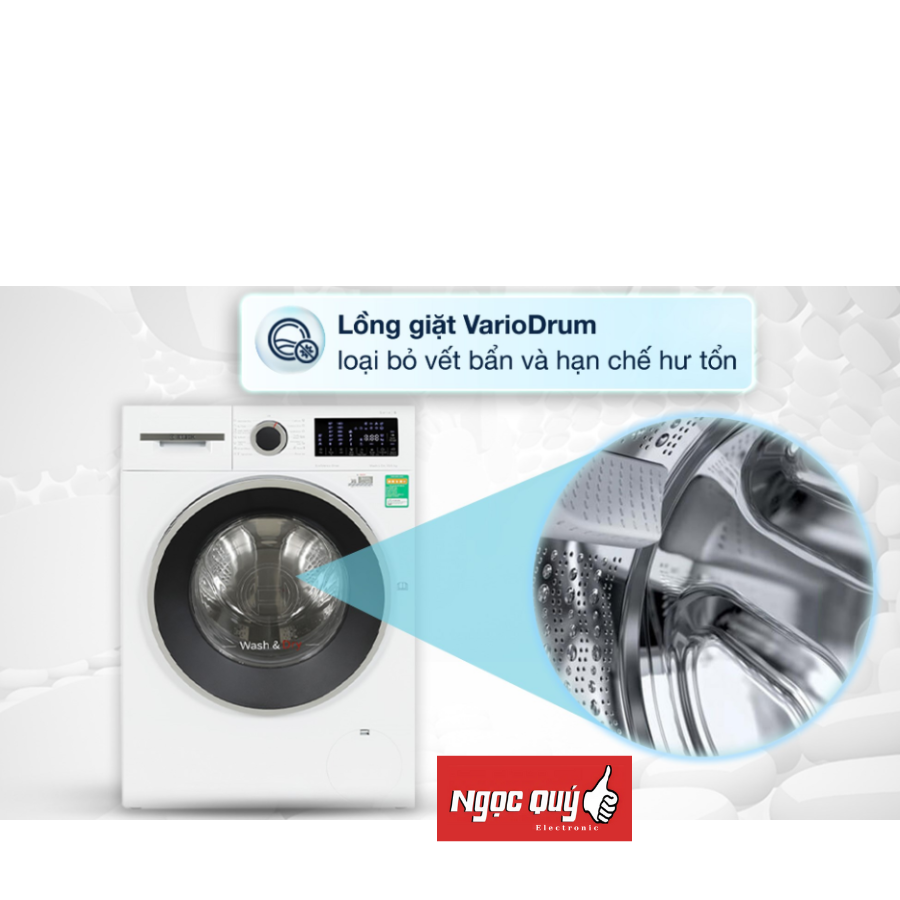 Máy giặt sấy Bosch 10 kg - sấy 6 kg WNA254U0SG Series 6 Máy giặt - Máy sấy 10/6 kg 1400 vòng/phút Mới 100%