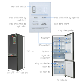Tủ lạnh Panasonic Inverter 325 lít NR-BC361VGMV Chính Hãng Mới 100%