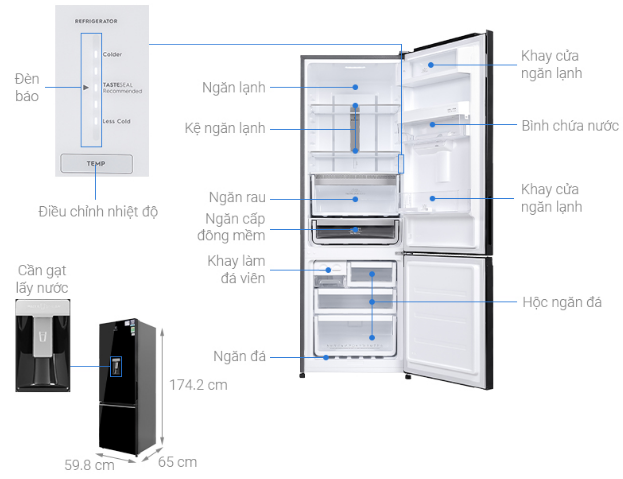 Tủ lạnh Electrolux Inverter 335 lít EBB3742M-H CHính Hãng Mới 100% Giá Rẻ Nhất