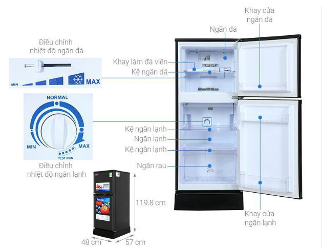 Tủ lạnh Funiki 126 lít HR T6126TDG Mới 100% Giá Rẻ Nhất Hà Nội