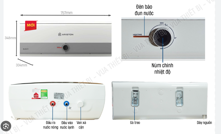 Máy nước nóng Ariston Slim3 30R - 30 lít mới 100%