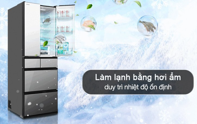 Tủ lạnh Hitachi Inverter 617 lít R-HW620RV X Mới 100% Nguyên hộp