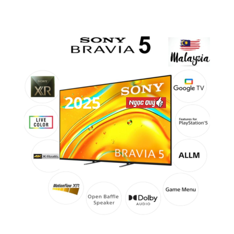 Google Tivi Mini LED Sony 4K 75 inch 75XR50 Mới 100% Mẫu 2025