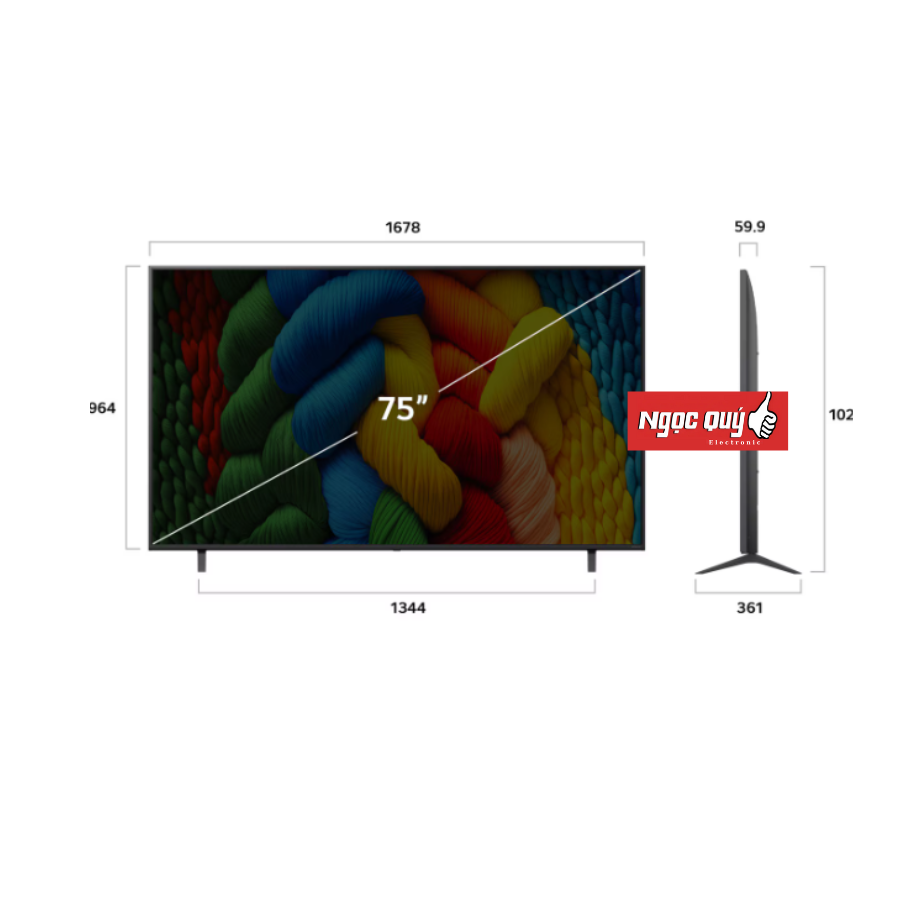 Smart Tivi LG 75 inch 75QNED80ASA QNED AI 4K  Mẫu 2025 mới 100%