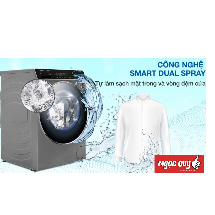 Máy giặt Aqua Inverter 12 kg AQD-A1200H PS  Mới 100% Chính Hãng