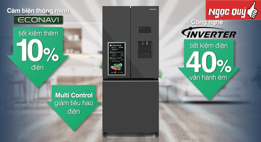 Tủ lạnh Panasonic Inverter 495 lít Multi Door PRIME+ Edition NR-CW530XMMV  mới 100%