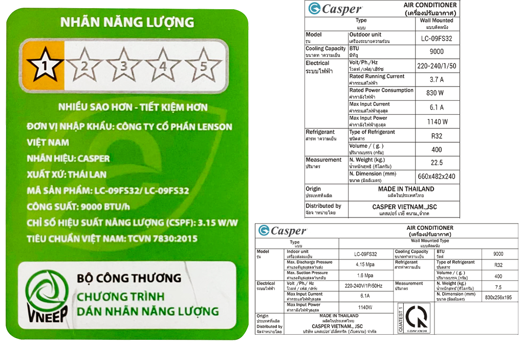 Điều hòa Casper 1 HP LC-09FS32